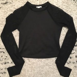 Silence & Noise Mesh Sleeve Crop Top Medium
